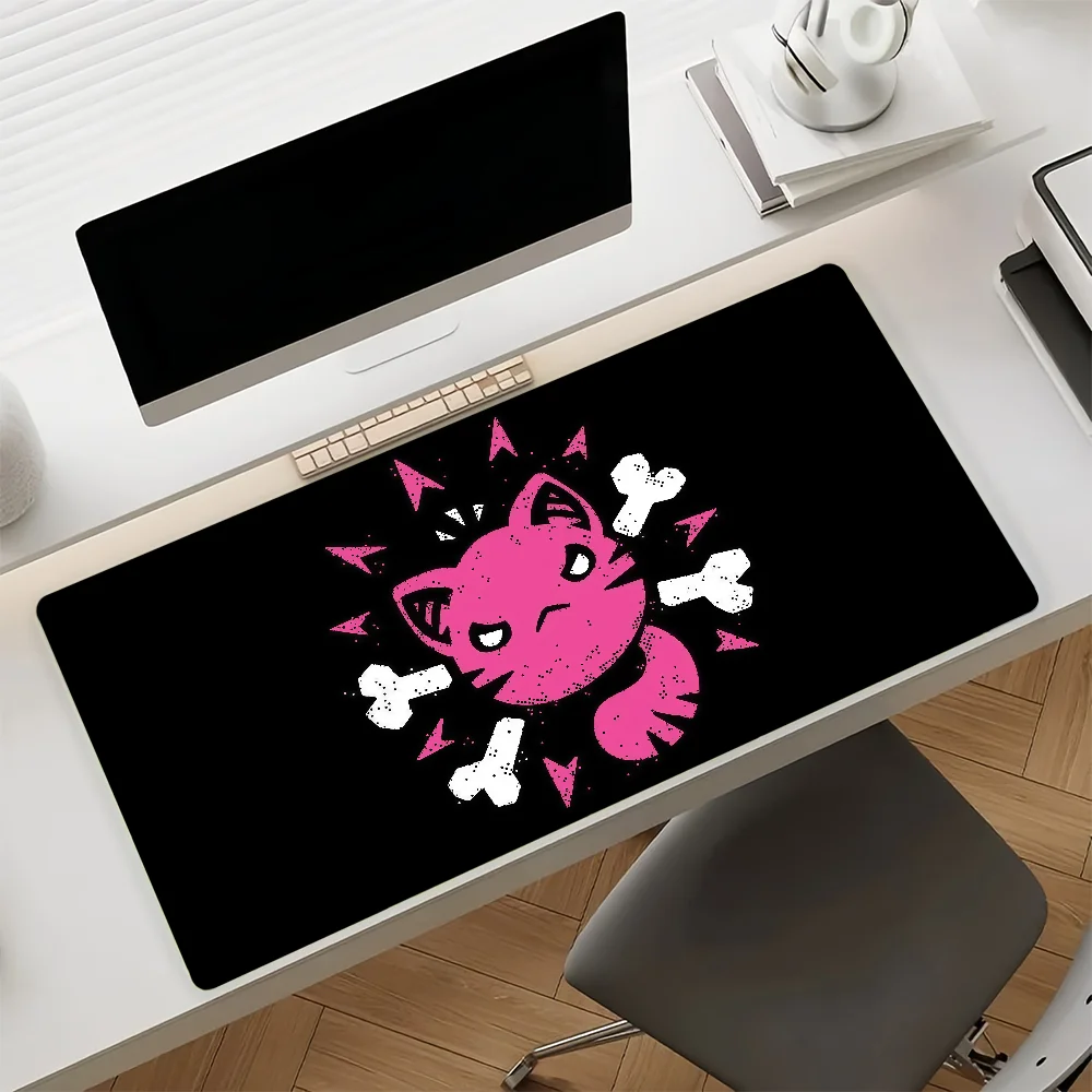 Pirate Cat Skull Mouse Pad Anti Slip Rubber Edge Locked Thickened Laptop Gaming Desk Mat