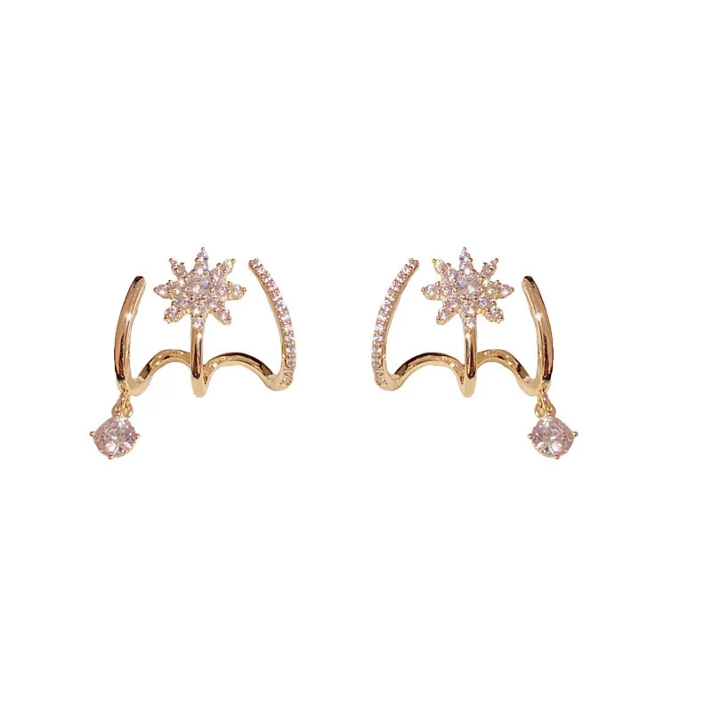 New Exquisite Micro Inlaid Shiny Zircon Stud Earrings For Women Korean Style Luxury Earring Girl Party Temperament Jewelry image 2