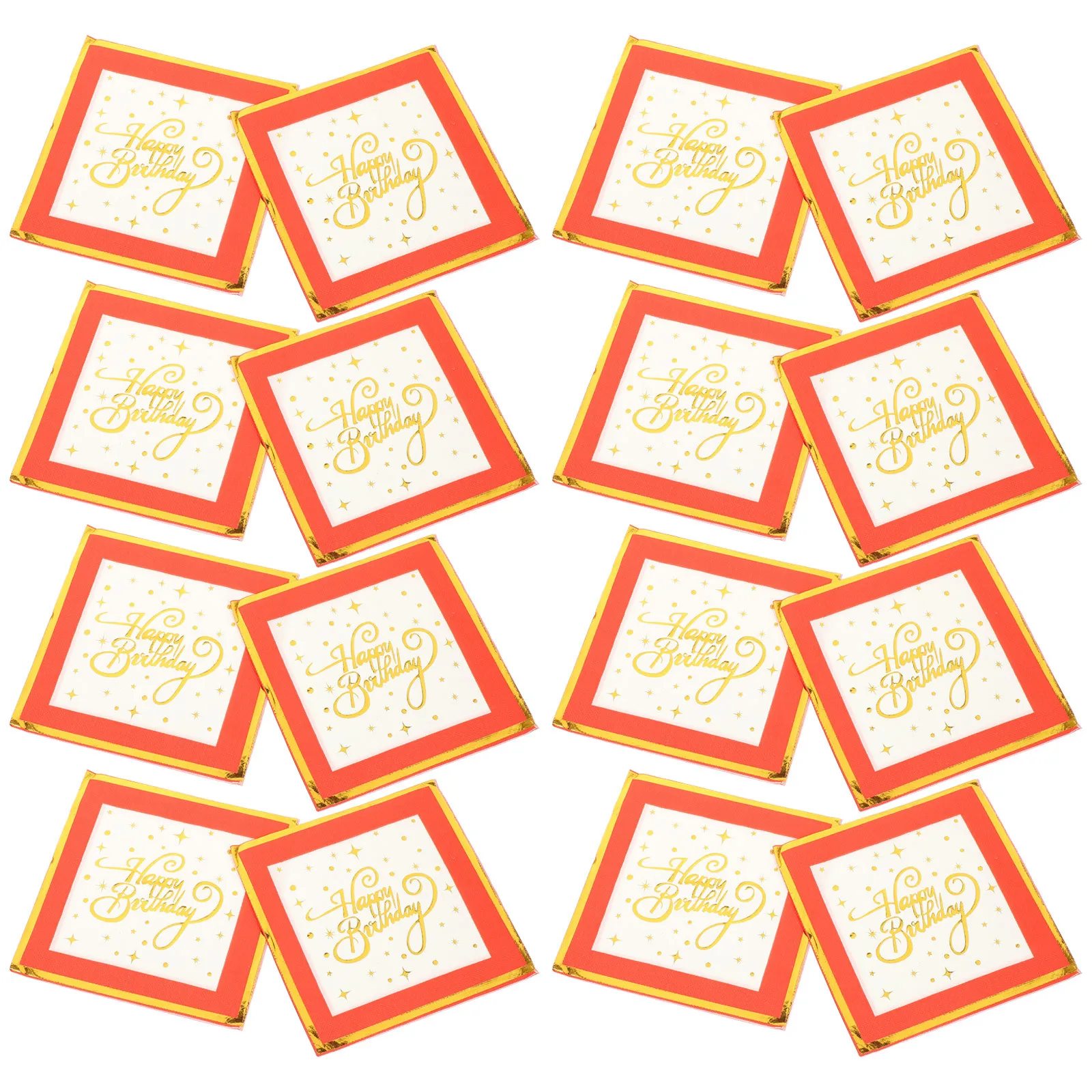 16Pcs Birthday Paper Napkins Printed Happy Birthday Pattern Decorative Party Wedding Baby Shower Tissue Disposable Eco Friendly