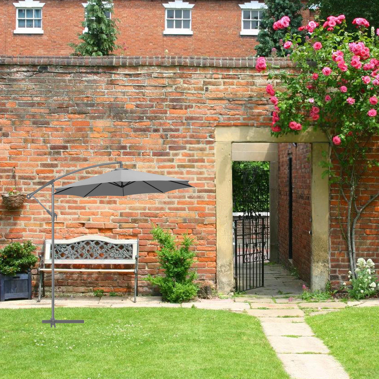 

Sun Umbrella Canopy Replacement Waterproof Polyester Fabric For Garden Patio Yard Outdoor Use Uv Protection Windproof Canopy