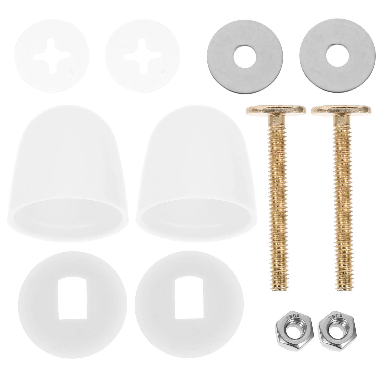 

1Set Toilet Bolt Caps Floor Bolts and Caps Replacement Set Easy Install Rustproof Toilet Screws Covers Stable Seat Repair
