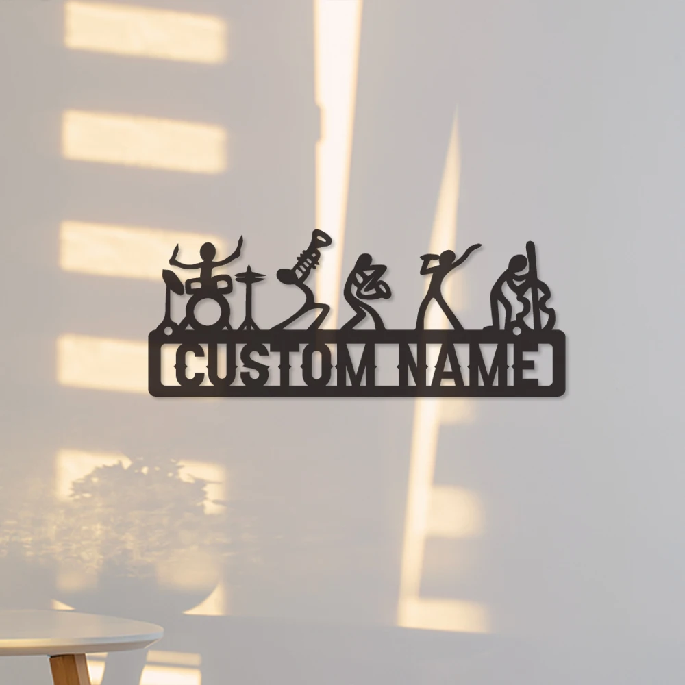 

1pc hot sale nice band Customized Name Tin Wall Signs Iron Wall Plaque For Living Room Decor