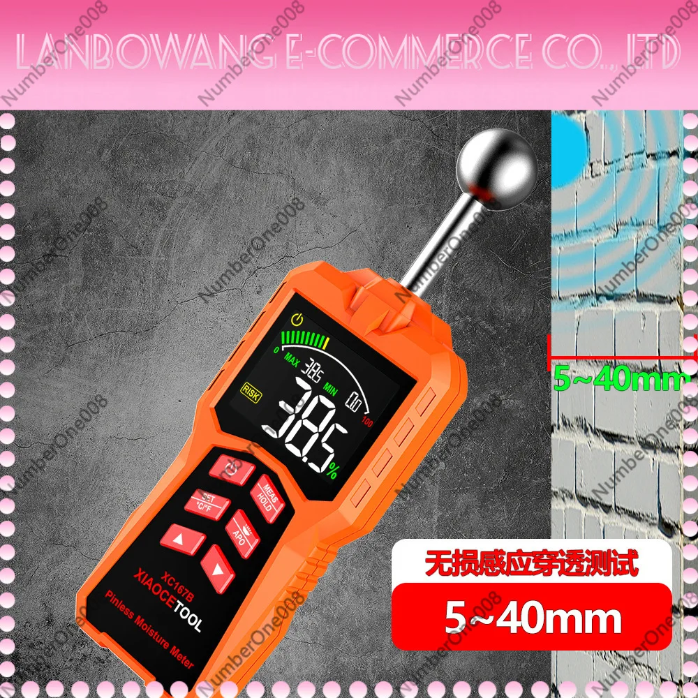 Spherical Induction High Precision Wood Moisture Meter Wall Floor Humidity Detector Portable