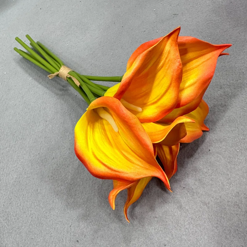 18 Stück/Set Künstliche EVA-Kallienblumen-Bouquet, Kunstblumen für Hochzeit, Brautstrauß, Heimdekoration, Party, Esstisch, Blumenarrangement, Kallie – Detail 13