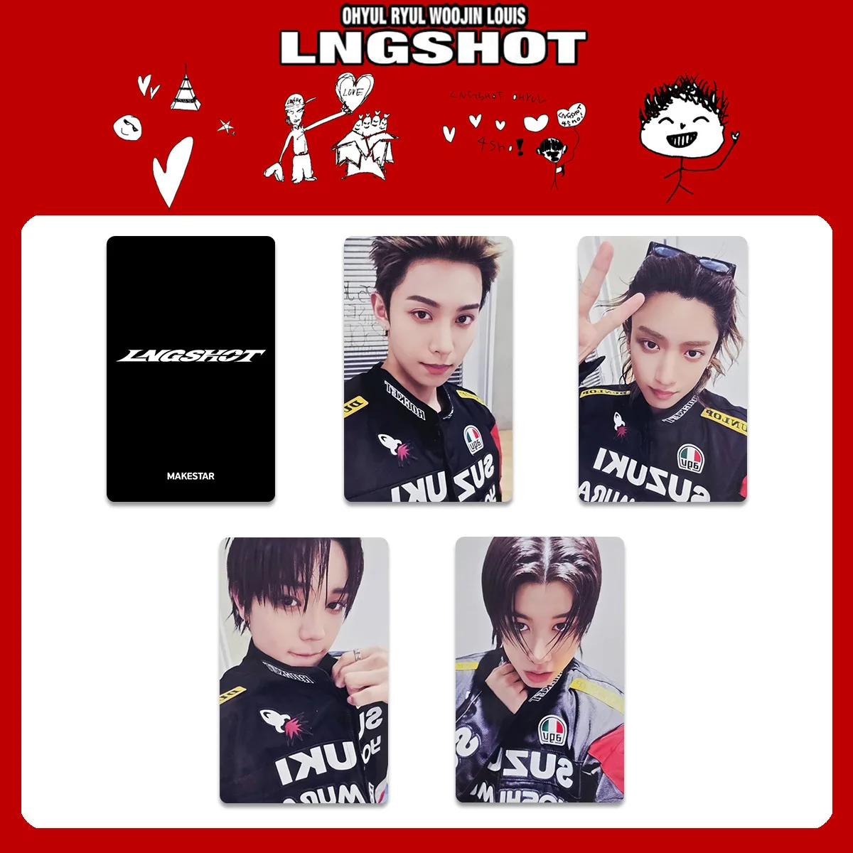 4Pcs LNGSHOT 1st Album SHOT CALLERS K4 Special Card POP-UP Store