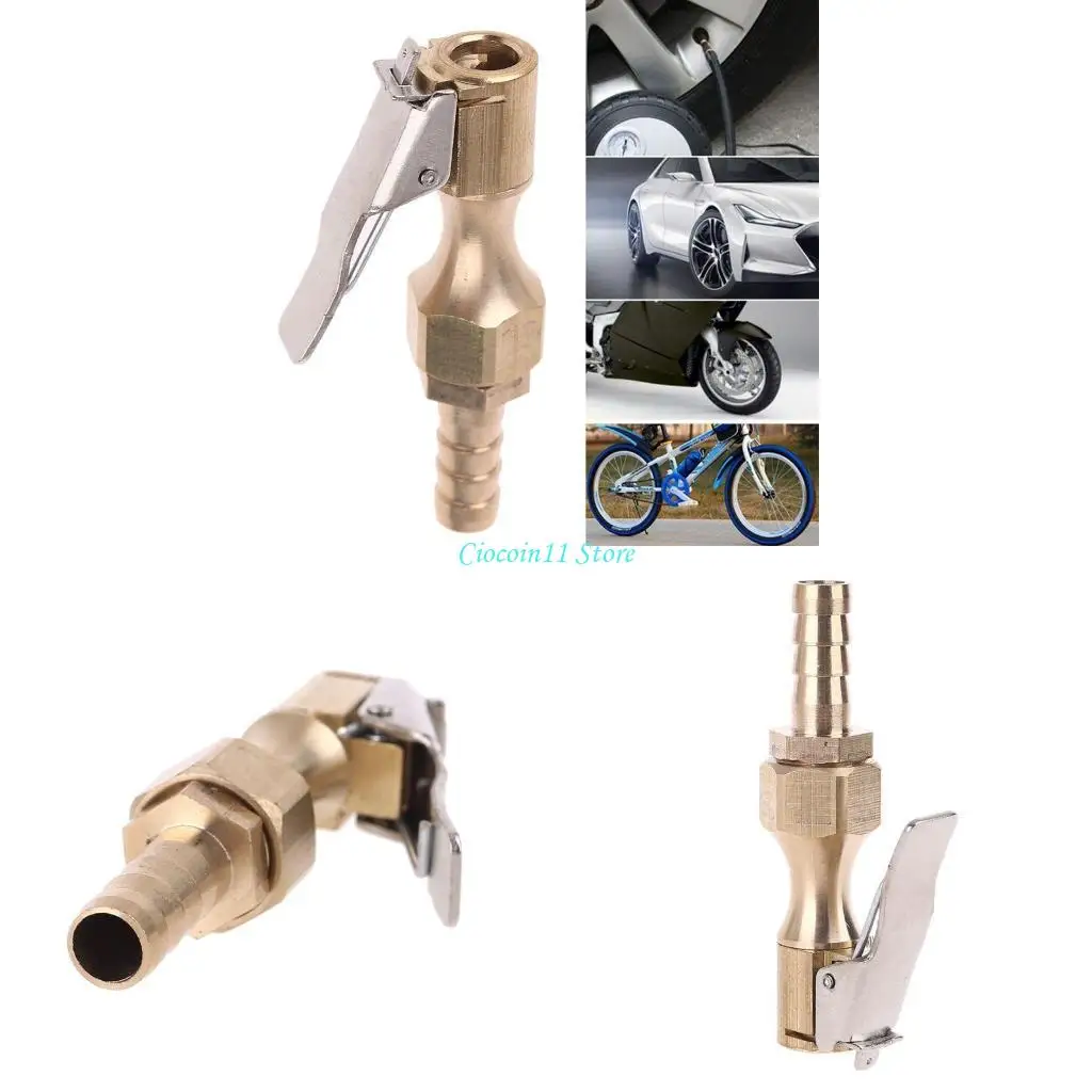 

Y1UB Car Tire Inflator Chuck Air Compressor Pump Lock On Nozzle with 8mm Barb Clamp