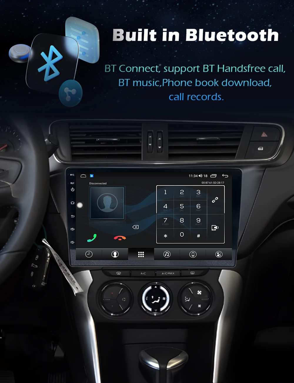 6,86'' Für Ford Ka 2008 - 2014 Android 16 Autoradio Multimedia Player Bluetooth Wireless CarPlay GPS Navi WiFi BT DSP Stereo – Detail 7