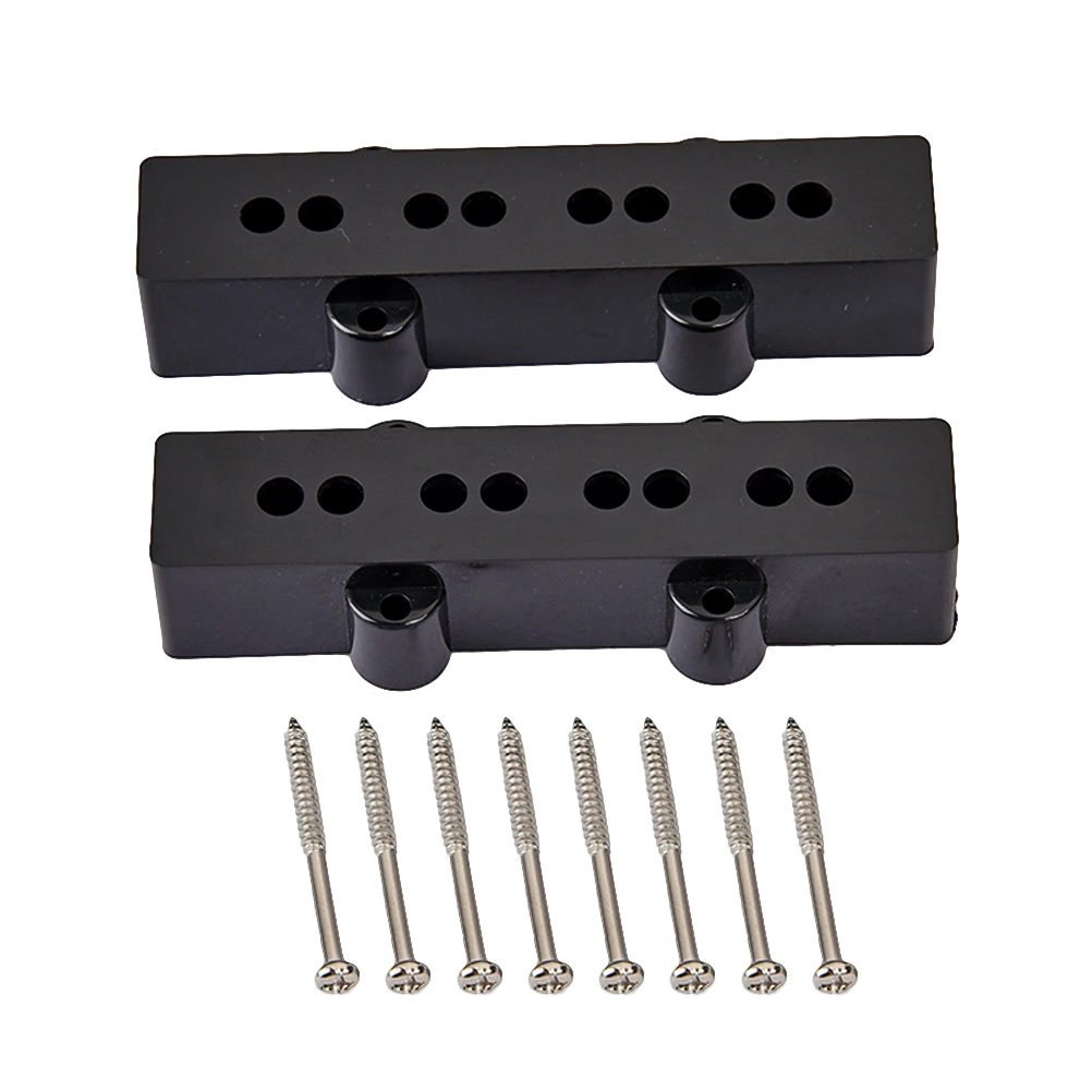 

2pcs Electric Guitar Humbucker Pickup Covers Plastic 8 Holes Cover for JB 4 String Bass Guitar GB501 (Black)