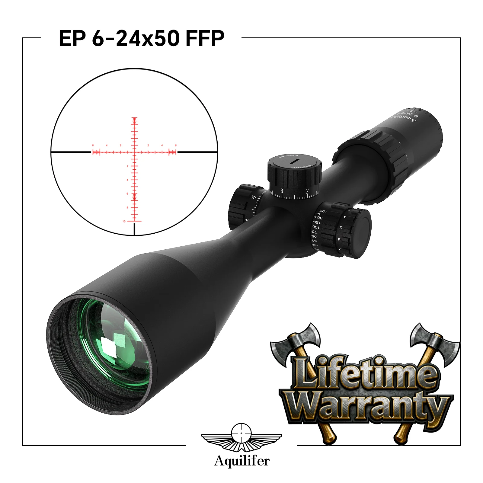 

Aquilifer 6-24x50 FFP Rifle Scope Long Range Sniper Hunting Military Optical Shockproof Fogproof Waterproof Gun Accessories