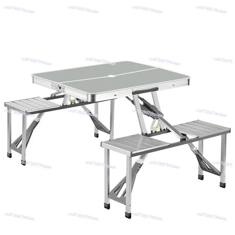 

Outdoor folding tables and chairs, portable stall table, aluminum alloy one-piece picnic table