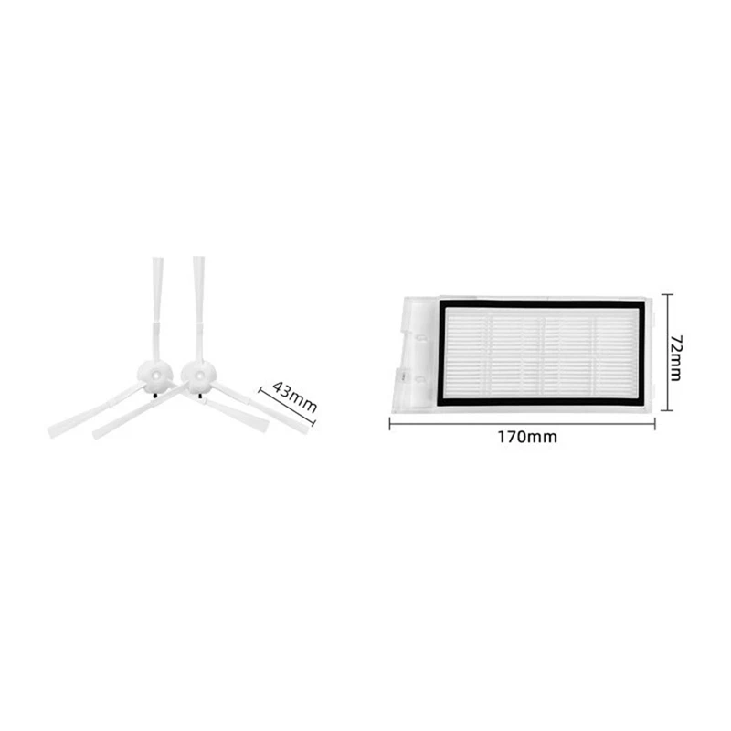 ชิ้นส่วนแปรงกรองด้านข้างสำหรับหุ่นยนต์ Xclea H30 Plus/ H40 PLUS เครื่องทำความสะอาด