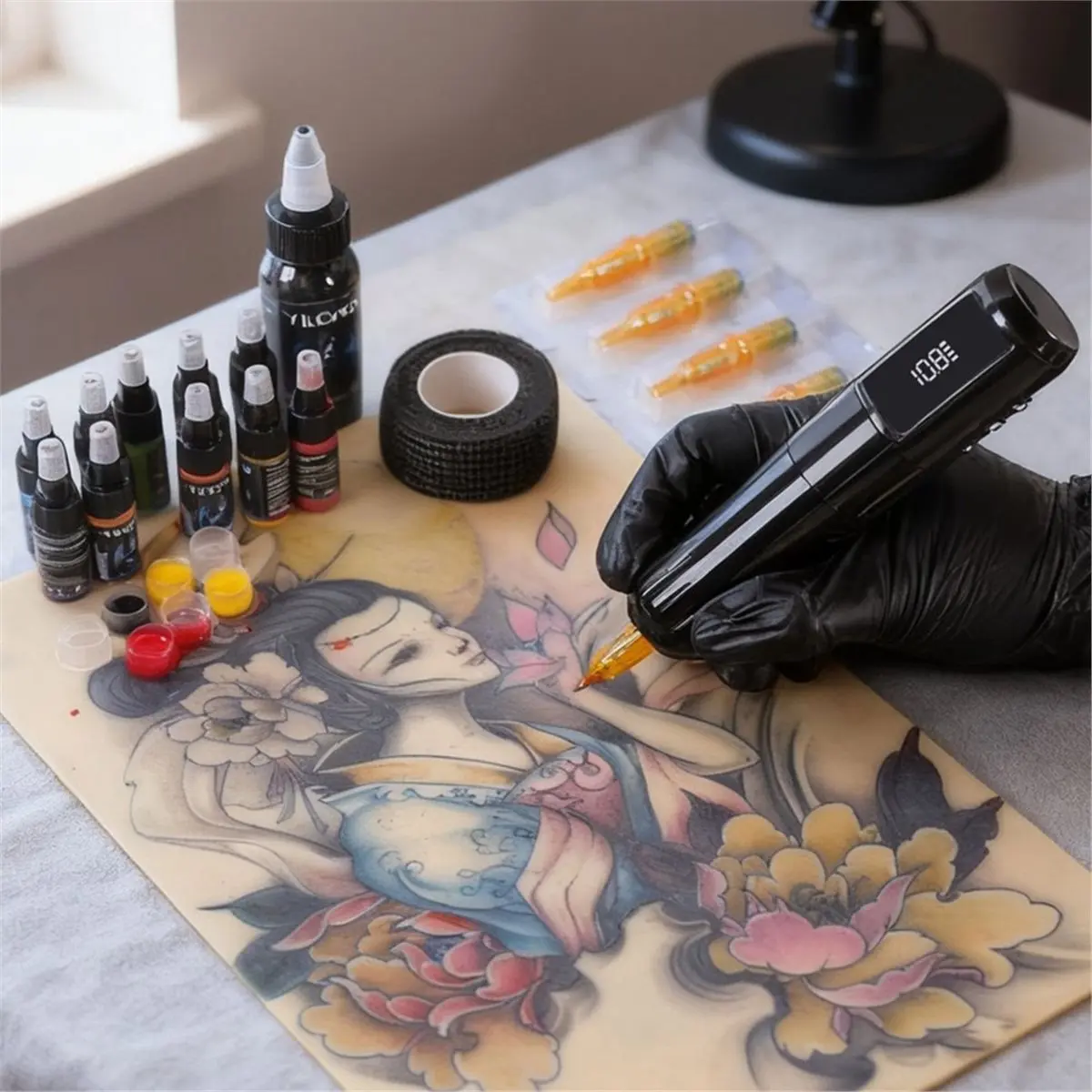 618 Mega Sale Cordless Tattoo Machine Rotaty Pen Kit 1600mAh High Capacity Battery for Permanent Makeup Tattoo Beauty Tool Kit