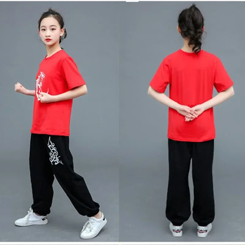 Cotton Chinese Traditional Wushu Costume Clothing Kid Kungfu Tai Chi Outfits Martial Arts Stage Performance Uniforms Boys Girls