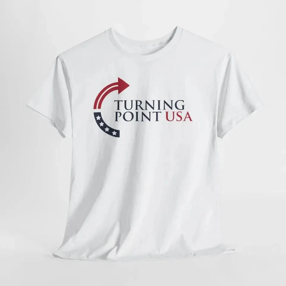 Charlie Kirk Turning Point USA Unisex Heavy Cotton Graphic T-shirt Men's Graphic T Shirts Retro Streetwear High-quality Crew Tee