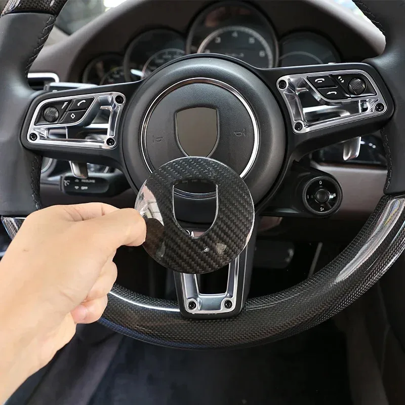 

Для Porsche Panamera Cayenne Macan 911 718 сухие карбоновые накладки на рулевое колесо, декоративные панели, аксессуары