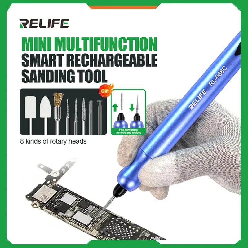 

RELIFE RL-068C Electric Polishing Pen Intelligent Three-Speed Engraving/ Grinding/ Polishing Small Mobile Phone Repair Tool