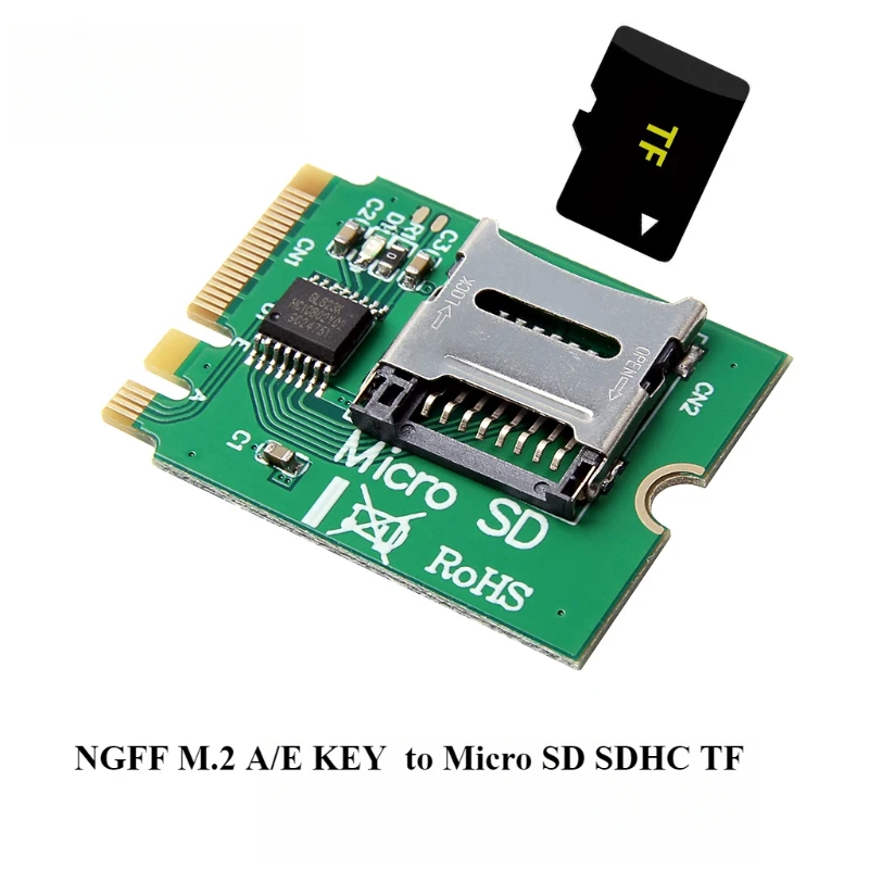 NGFF M.2 A/E KEY wireless network card interface to Micro SD SDHC TF card reader adapter card