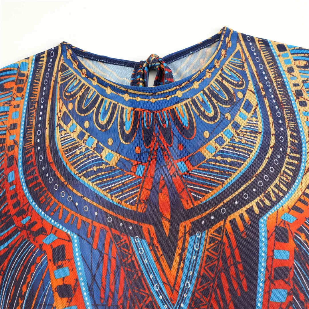 XS - XXL Bedruckter Langarm-Badeanzug mit Sarong, Damen-Badeanzug, einteiliger Badeanzug, weiblicher Badeanzug mit hohem Beinausschnitt, Badebekleidung, Badeanzug V7136 – Detail 12