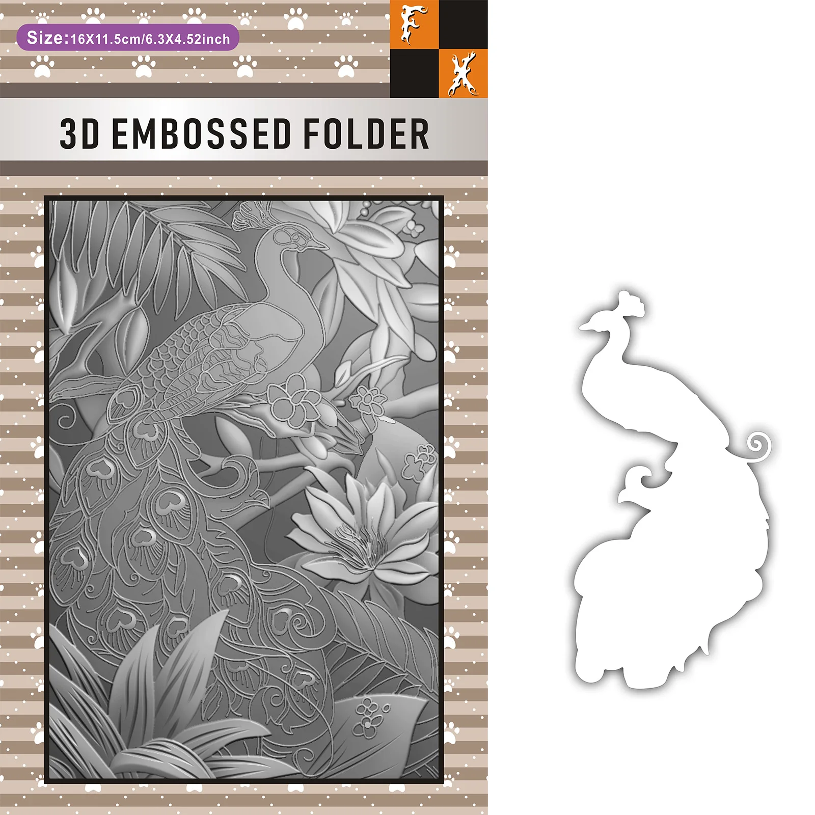 مجموعة مجلد وقطع قوالب منقوشة ثلاثية الأبعاد - تصميم عنصر "الظل الأخضر الذهبي اللامع، راحة الطاووس في الزهور" مناسب