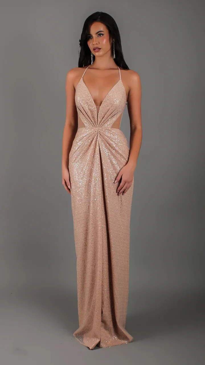 Seksowne czarne suknie wieczorowe z cekinową siateczką, głęboki dekolt w serek, wycięcia, odkryte plecy, sznurowane, długie suknie balowe na studniówkę, szyte na miarę.