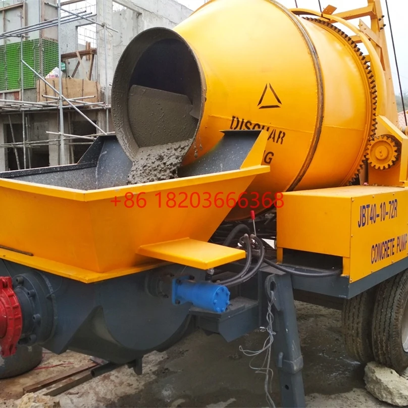 Customized Factory Supply New 30m3-40m3 Small Mobile Diesel Concrete Mixer With Pump Mini Concrete Pump And Mixer For Constructi