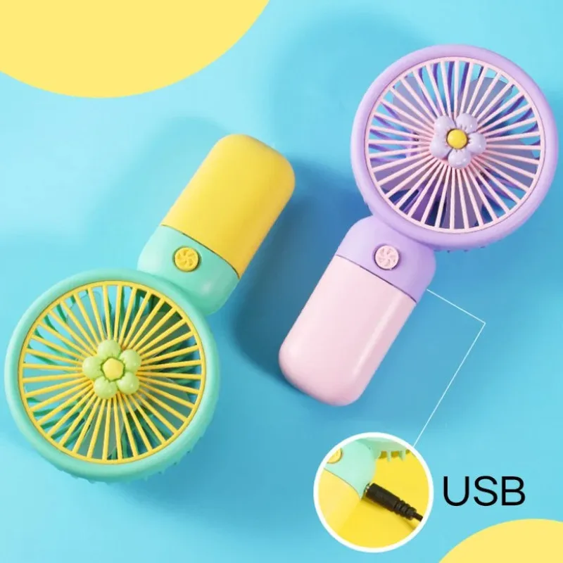 Girls Portable Handheld Small Fan Usb Charging Hot Mini Cell Phone Holder Small Fan