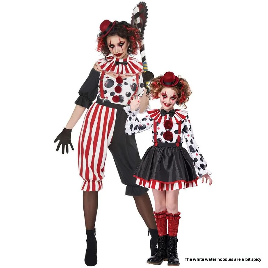 Costume da clown per bambini Performance Par Costume da spettacolo per festival per ragazze Costume da Halloween Palcoscenico etnico tradizionale...