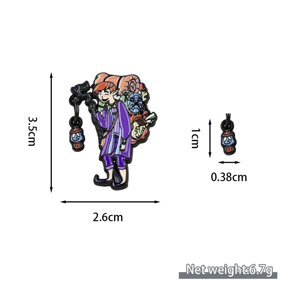 Happy Mask Salesman Enamel Pin Purple Robe Character Brooch with Masks Backpack Badge Creative Jewelry for Backpack Hat Decor