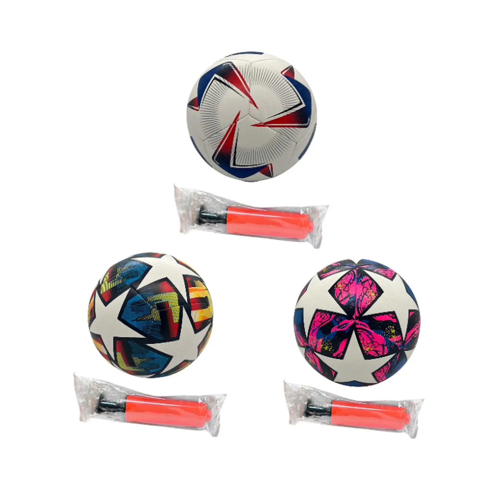 

Soccer Ball Size 5 PU Leather Portable Football for Outdoor Gifts Training