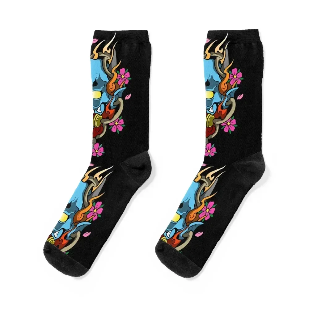 

hannya blue cherry Socks christmas gifts football man luxe Men's Socks Women's