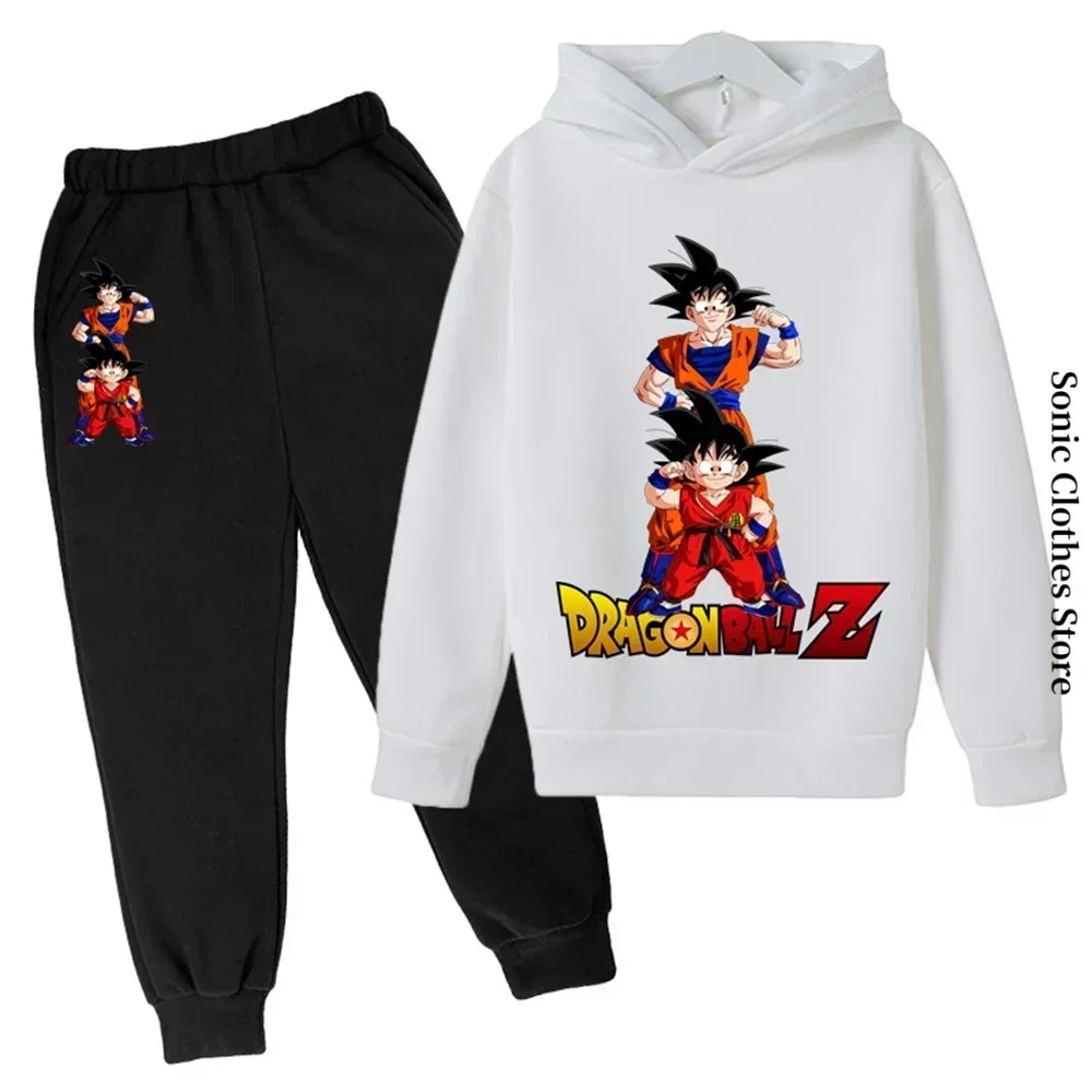 New Dragon Ball Hoodie Kids Spring Sportswear Boys and Girls Goku Sweatshirt Boys Clothes Girls Set Hoodie Pantsuit Children