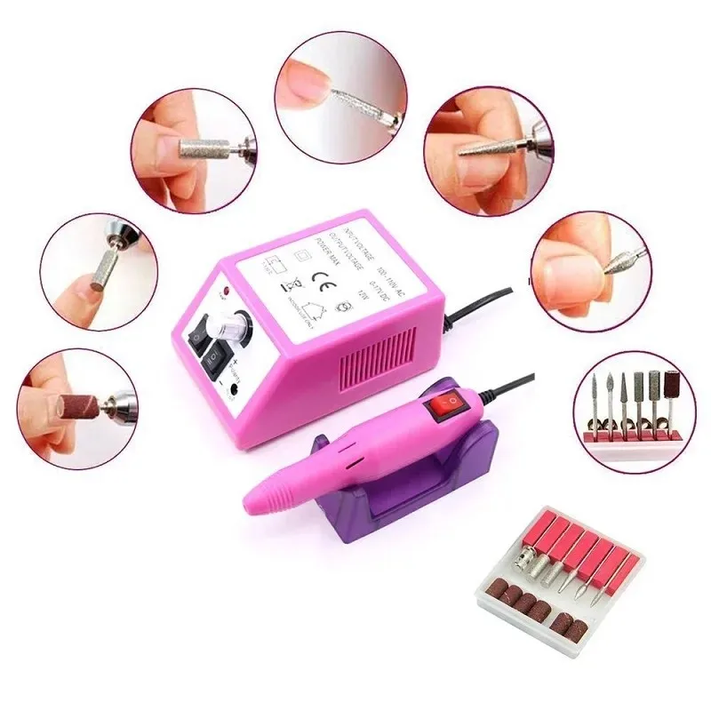 20000 دورة في الدقيقة آلة مجموعة الكهربائية مسمار الحفر آلة هلام مزيل طلاء الأظافر المحمولة معدات طلاء الأظافر مع 6 لقمة ثقب
