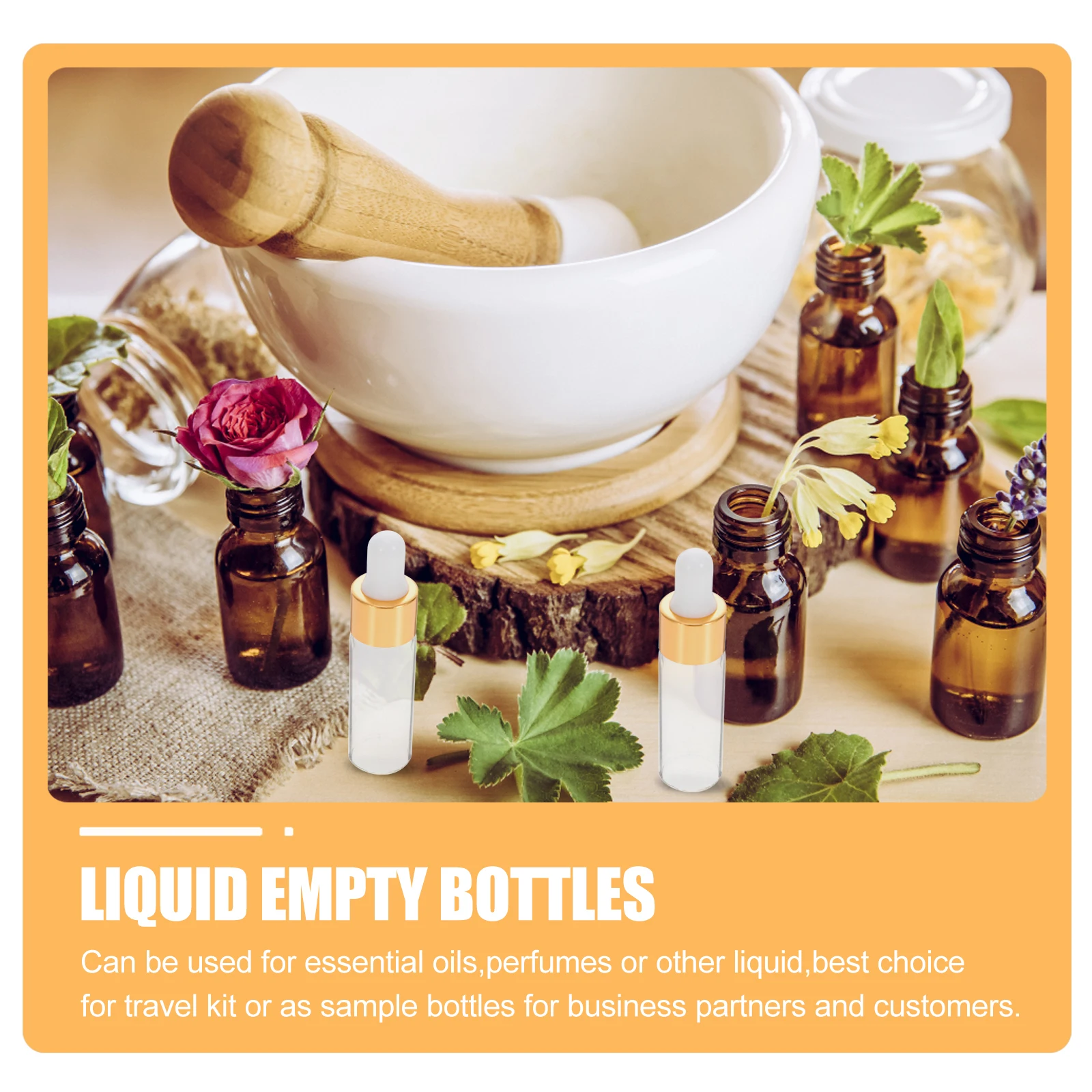 

50Pcs Essential Oil Bottles Transparent Mini Travel Bottles Small Liquid Empty Packaging Perfume Container for Outdoor