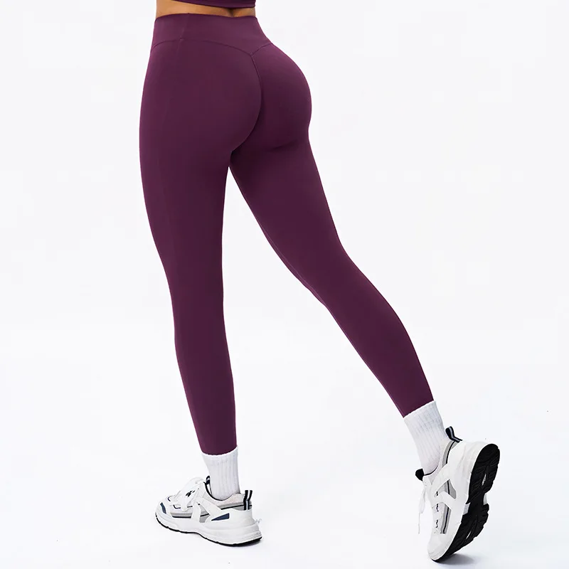 Autumn Yoga Pants High Waist Front Folding Women Gym Sports Leggings Butt Lifting Quick Dry Running Cycling Leggings Tight Pants