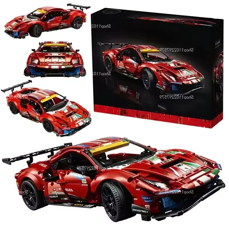 NOUVEAU 1684 pièces 488 GTE Performance 42125 Modèles réduits techniques de voitures de course Blocs de construction Kits de voitures de sport Jouets Cadeaux pour adultes