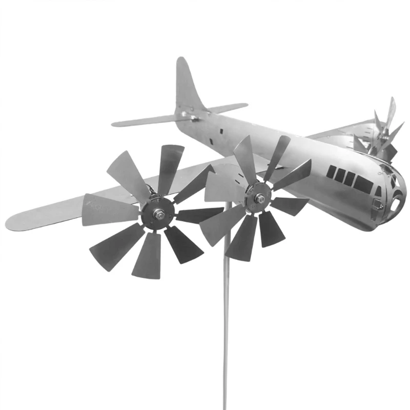 Super Fortress Aircraft Metal Wind Spinner 3D Powered Windmill Ornament Dropshipping