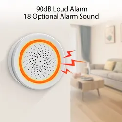 ONENUO Tuya Zigbee Smart Siren Alarm For Home Security with Strobe Alerts Support USB Cable Power and Built-in Battery