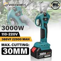 3000W Cordless Brushless Electric Pruner Pruning Shear Fruit Tree Bonsai Pruning Branches Cutter Tool For Makita 18V Battery