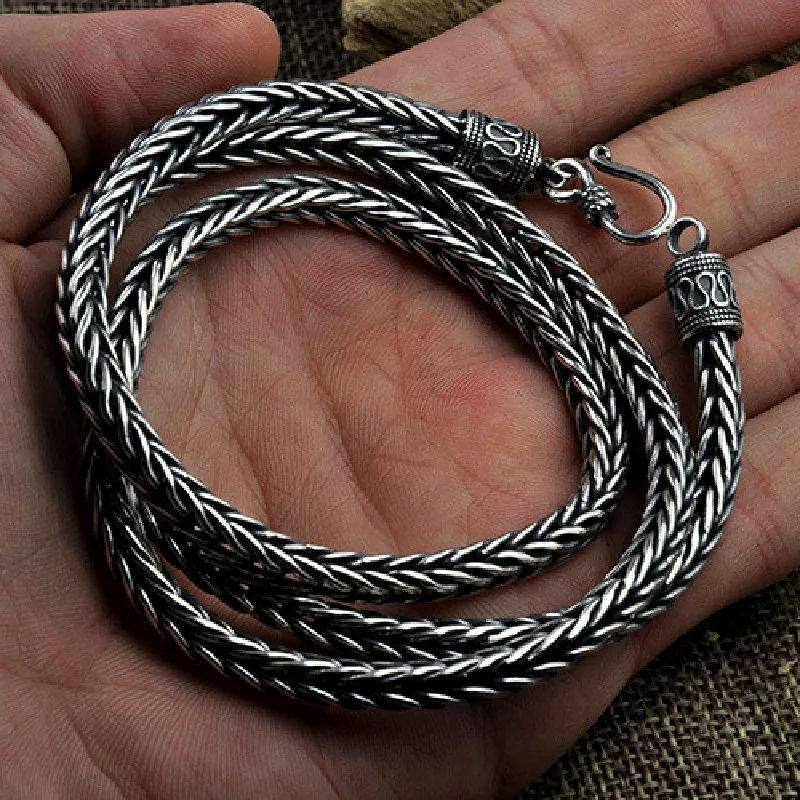 BOCAI S925 mincovní stříbro náhrdelníky pro ženy muži nový móda 4mm 5mm lano horsewhip-chain čistý argentum šperků svobodné doprava