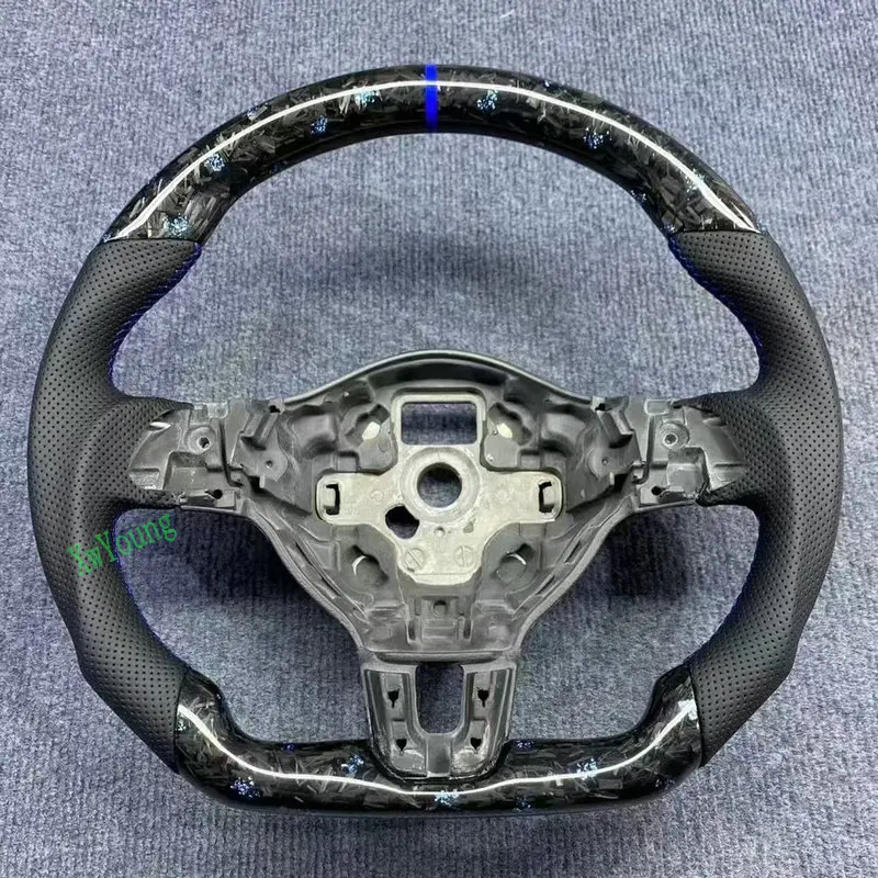 For VW Volkswagen Golf 6 GTI R GTD Scirocco Passat (No Paddle Shifters) 100% Real Carbon Fiber Car Steering Wheel
