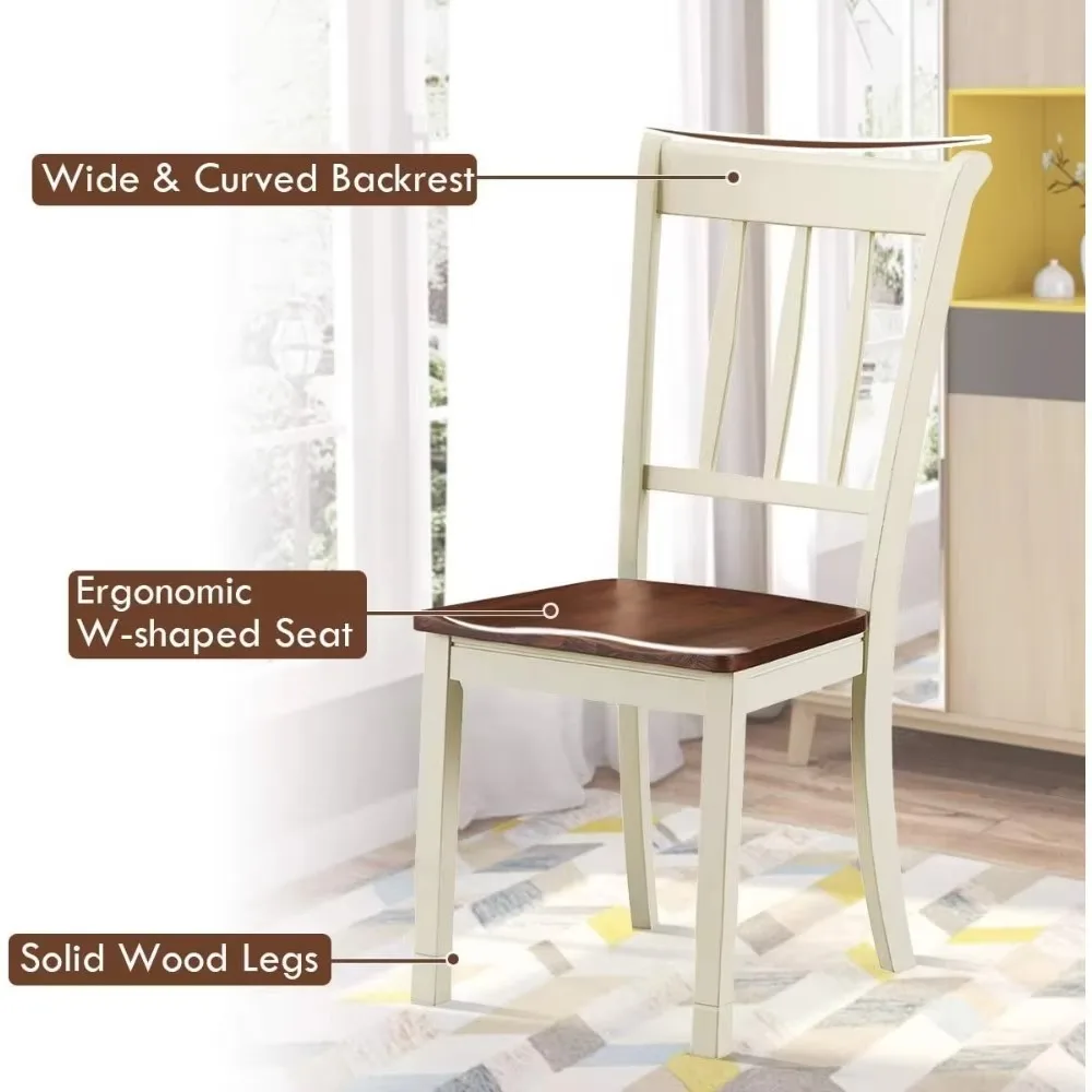 2 Piece Set Chair, Armless Kitchen Chair w, Solid Rubberwood Frame, Easy to Assemble Dining Room Side Chair, Dining Room Chair