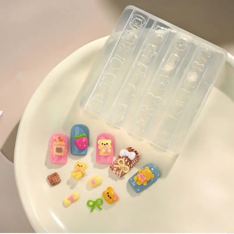 Nails Art Template Moulds Bear Silicone Texture Suitable for Beauticians