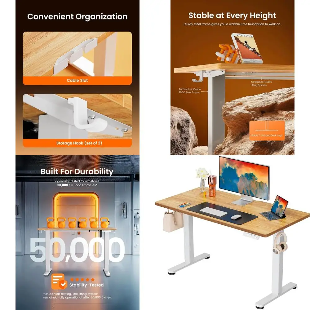

Регулируемый электрический стол для работы стоя, 40 x 24, компактный винтажный коричневый стол для сидения и работы стоя для домашнего офиса