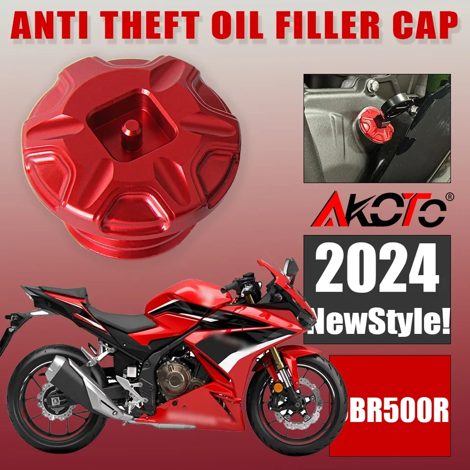 

Motorcycle Anti theft Engine Oil Filler Cap Accessories For HONDA CBR500R CBR500 CBR 500 R 400R CBR400R CBR400 R 2022 2023 2024