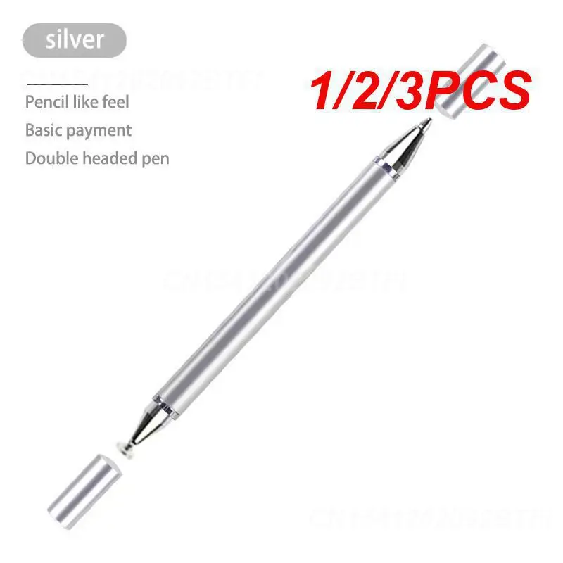 1/2/3PCS Capacitance Pen Multi-functional Silver Tablet Pen Consumer Electronics Screen Stylus For Painting Writing Notes