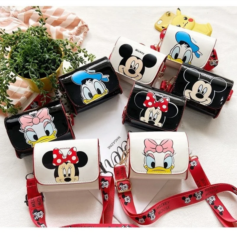 Disney Mickey Minnie Children's Bag Shoulder Bag Cute Cartoon Crossbody Bag Boys Girls Mini Square Bag Anime Fashion Zero Wallet