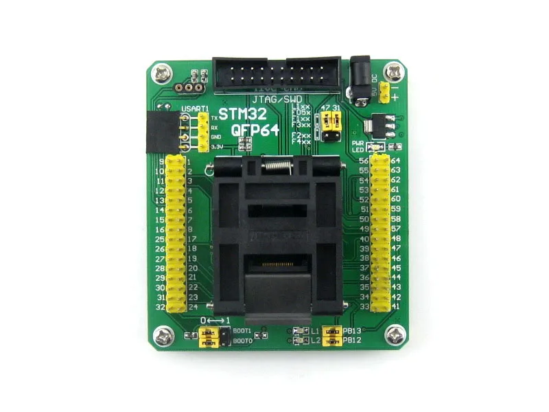 STM32-QFP64 QFP64 LQFP64 STM32F10xR STM32L1xxR STM32F2xxR STM32F4xxR Yamaichi IC Test Socket Programming Adapter 0.5mm Pitch