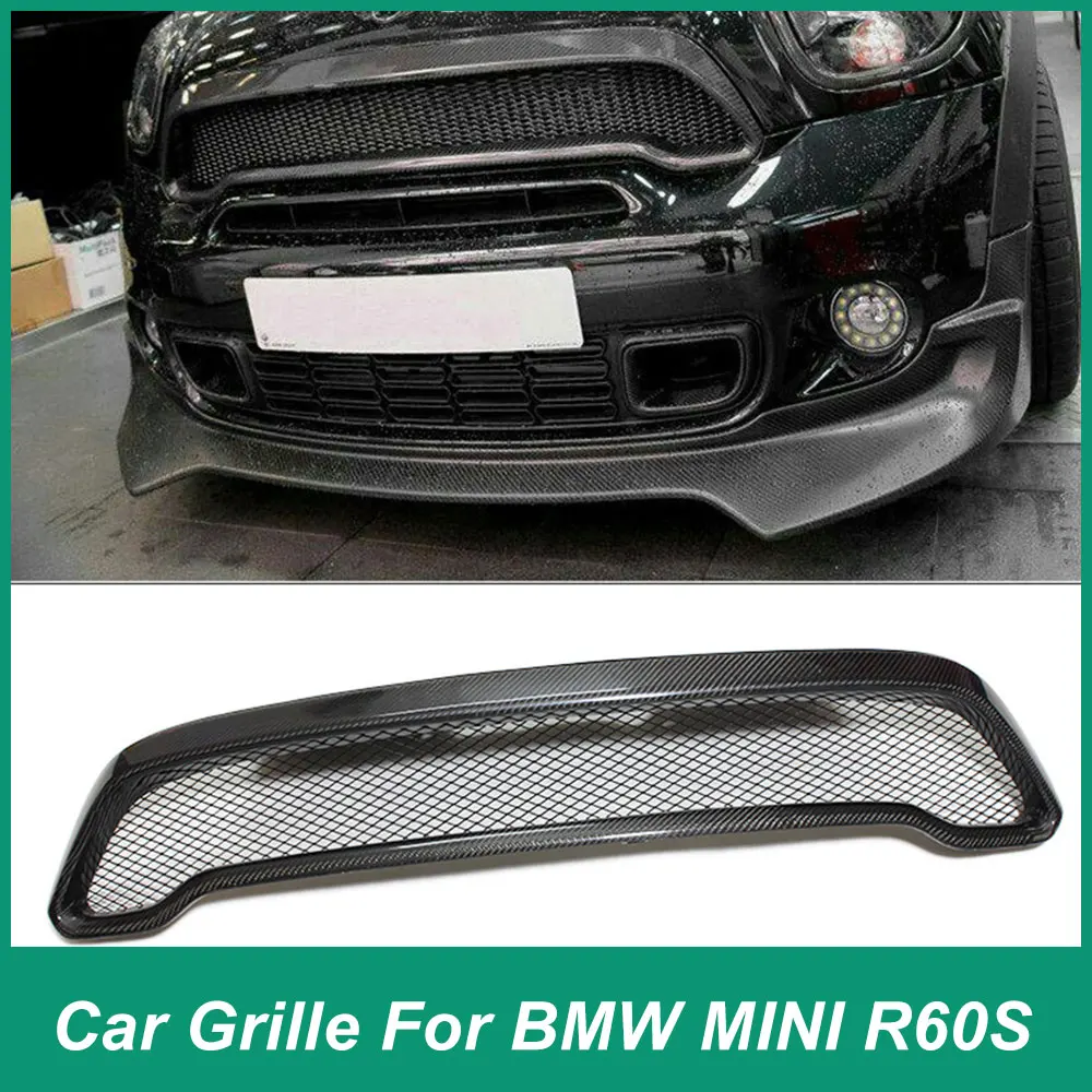 For Mini Countryman E60 OEM Design Style Front Bumper Grille Carbon Fiber Material Front Racing Grille Middle Mesh Attachment