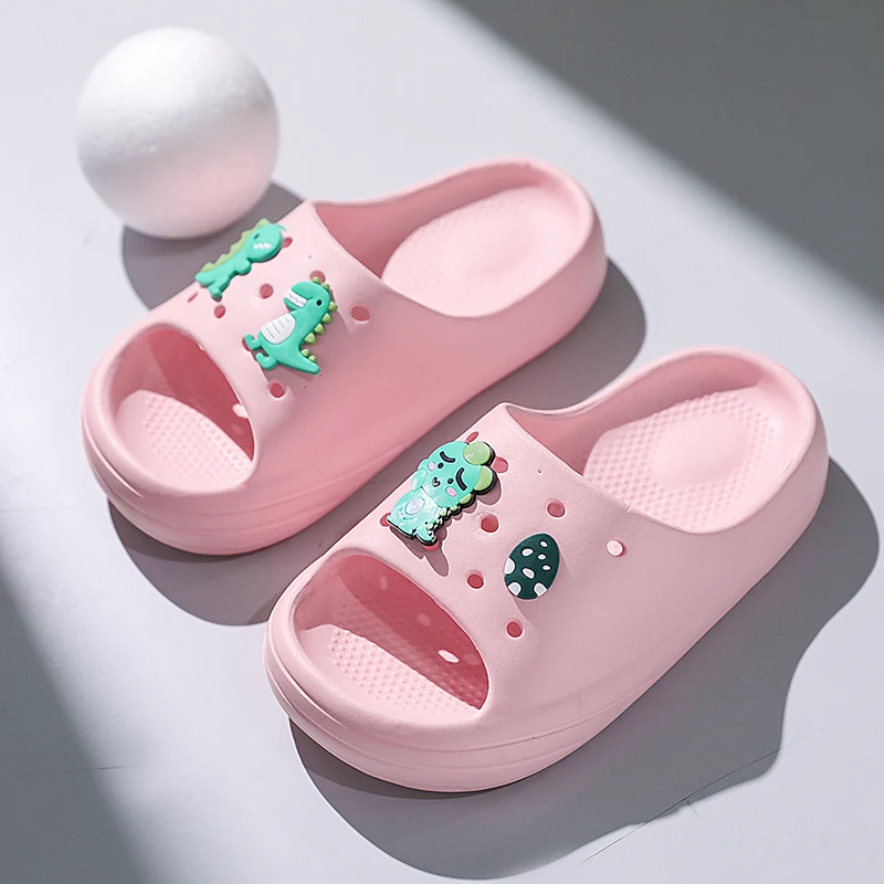 

New Arrival Dinosaur Cartoon Slippers Children Cute Soft Soled Non-slip Sandals Summer Shoes Baby Boys Girls Home Flat Slippers