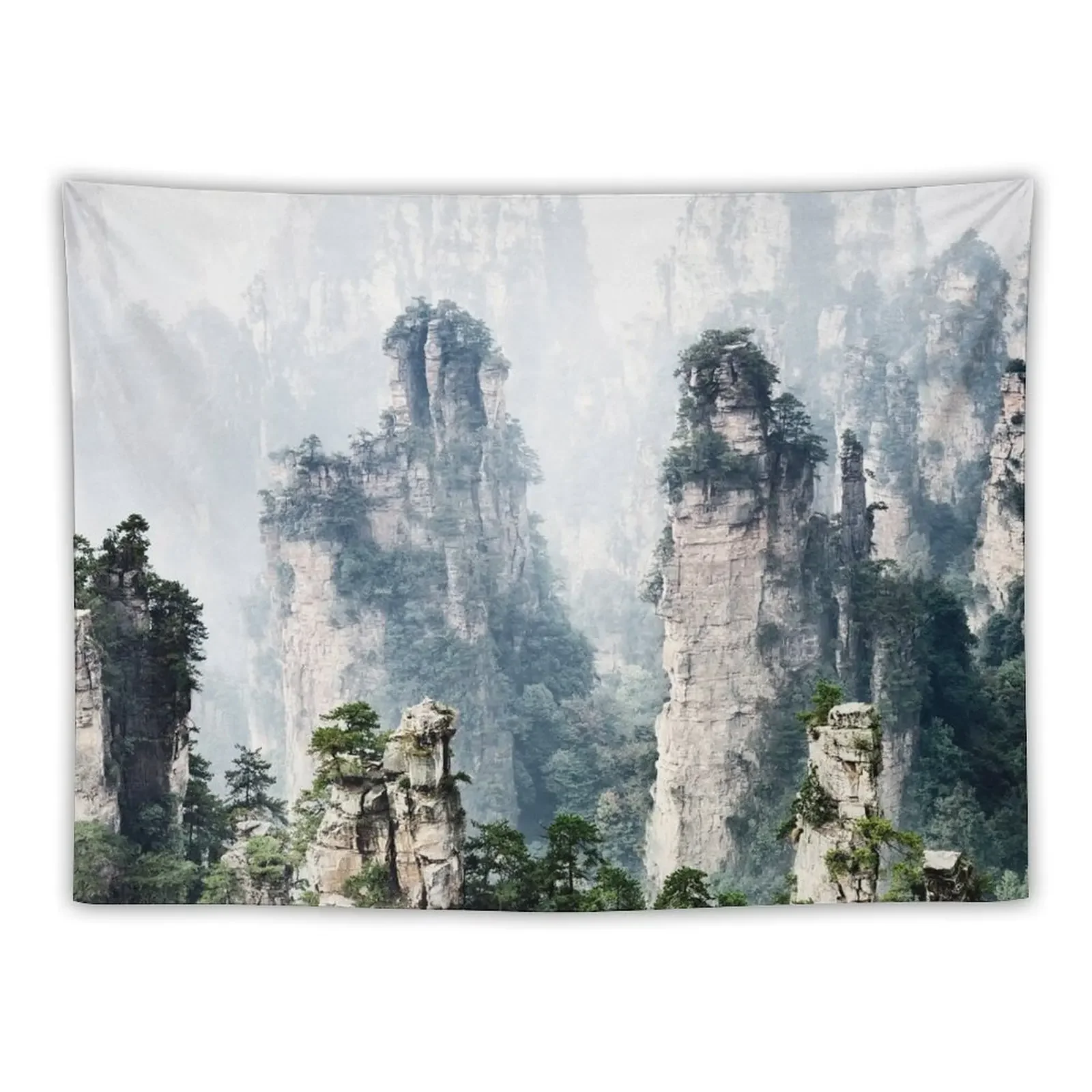 

Floating mountains Zhangjiajie National Forest Park art photo print Tapestry Room Decor Cute Aesthetic Decoration Tapestry